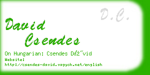 david csendes business card